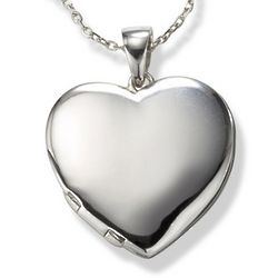 Sterling Silver Engravable Heart Locket and Necklace