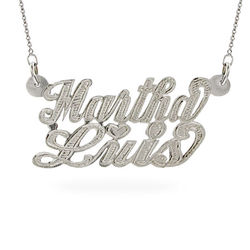 Sterling Silver Couples Nameplate Necklace