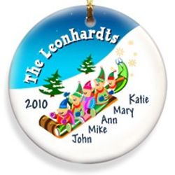 Personalized Elf Family Christmas Ornament