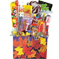 Fall Leaves Retro Candy Gift Basket