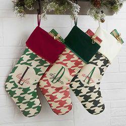 Houndstooth Personalized Christmas Stocking