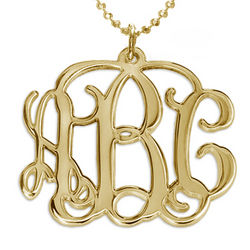 18k Gold Plated Sterling Silver Monogram Necklace