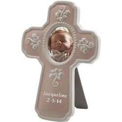 Pink Personalized Ceramic Religious Cross Frame