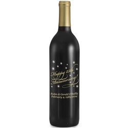 Reserve Cabernet Happy Anniversary Etched Wine Bottle