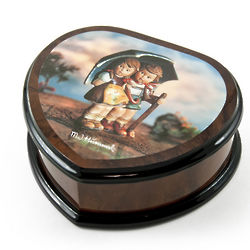 Stormy Weather Heart-Shape Painted Music Jewelry Box