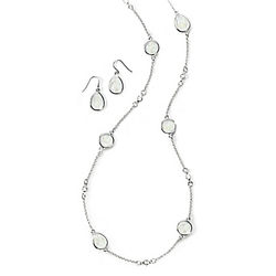 Moonlight Serenade Mother of Pearl Necklace and Earrings Set