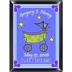 Boy's Personalized Baby Carriage Nursery Sign