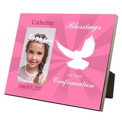 Girl's Confirmation Blessings Personalized Photo Frame with Dove