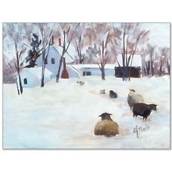 Winter Sheep Framed 8x10 Art Print