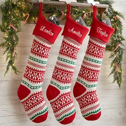 Personalized Knit Holiday Sweater Christmas Stocking