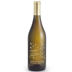Reserve Chardonnay Happy Anniversary Etched Wine Bottle