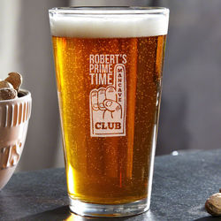 Prime Time Club Personalized Beer Glass