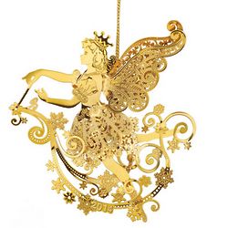 2014 Sugar Plum Fairy Gold Christmas Ornament