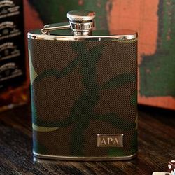 Personalized Green Camo Flask