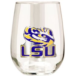 2 LSU Tigers 15 Oz. Stemless Wine Glasses