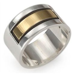 Men's Gold Accent Structures Ring