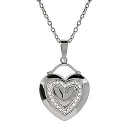 Double Hearts Sterling Silver Pendant