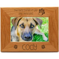 Rescued Pet Personalized 4x6 Wood Picture Frame