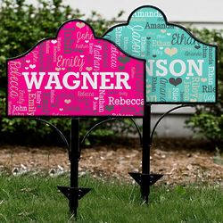Personalized Family Word-Art Magnetic Metal Collapsible Yard Sign