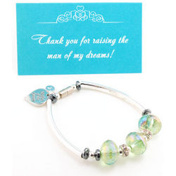 Personalized Mother of the Groom Beaded Bracelet with Card