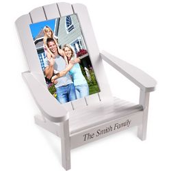 Personalized Family 4x6 Photo White Wood Chair Frame
