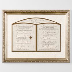 The Ten Commandments for Marriage Art Print in Gold Frame