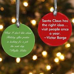 Your Personal Message Christmas Ornament