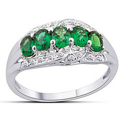 Charisma Green Garnet and Diamond Ring