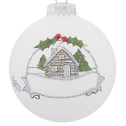 Personalized Log Cabin Christmas Ornament