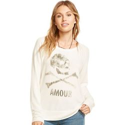 Amour Skull and Crossbones Cream Pullover