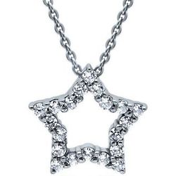 Sterling Silver Cubic Zirconiz Star Pendant Necklace
