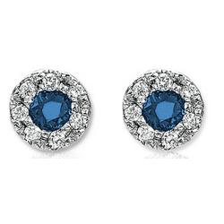 14k White Gold Blue Sapphire Earrings