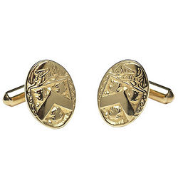 Men's Personalized Coat of Arms Oval Cuff Links
