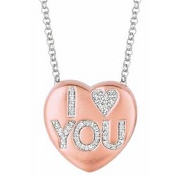I Heart You Diamond Necklace in Gold Plated Sterling