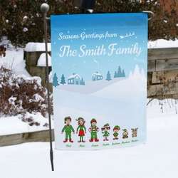 Personalized Holiday Character Garden Flag