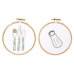 Foodie Duo Embroidery Hoop Art