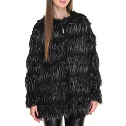Women's Platnium Faux Fur Swing Coat