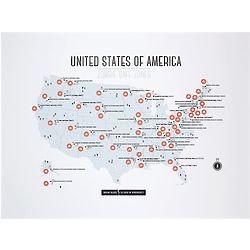 Zombie Safe Zone USA Map Poster