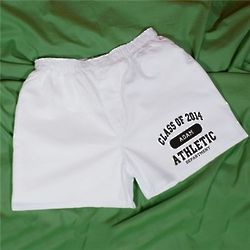 Class of 2014 Athletic White Personalized Boxer Shorts