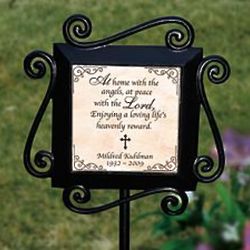 Personalized At Home with the Angels Garden Remembrance Stake