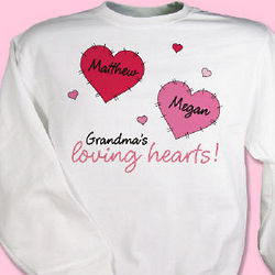 Personalized Loving Hearts Sweatshirt