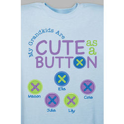 Personalized Cute as a Button T-Shirt
