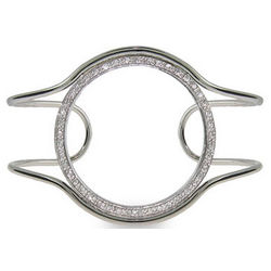 Tiffany-Inspired Diamond Cubic Zirconia O Bangle Bracelet