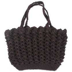 Iquitos Cocoa Crocheted Jute Tote