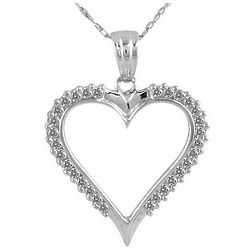 1/3 Carat Diamond Heart Pendant in 10K White Gold
