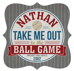 Personalized Game Time Baseball Metal Sign