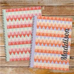 2 Personalized Zig Zag Cover Notebooks