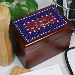 Personalized Quilted Recipe Card Box
