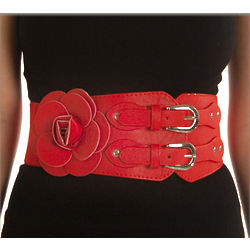 Trendy Pleather Rosette Fashion Stretch Belt