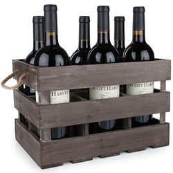6 Bottle Fir Wood Wine Crate